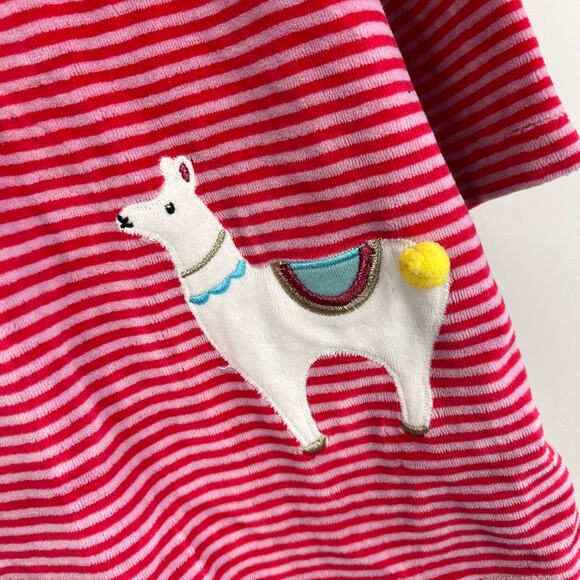 Mini Boden Striped Applique Velour Llama Dress 18-24 Months - Picture 3 of 5